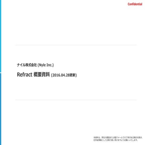 インハウスSEO支援ツールRefract 概要説明資料 ナイル株式会社
