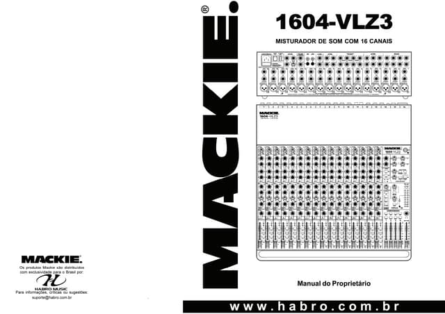 Manual do mixer Mackie 1604 VLZ3 (PORTUGUÊS) | PDF
