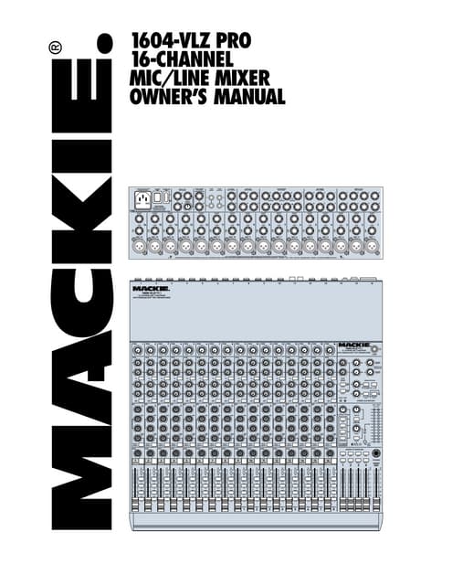 Manual do mixer Mackie 1604 VLZ3 (PORTUGUÊS)