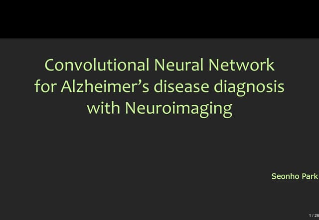 Convolutional Neural Network for Alzheimer’s disease diagnosis with Neuroim...