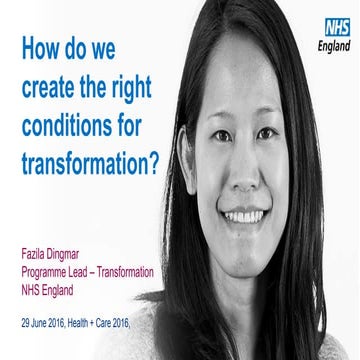 How do we create the right conditions for transformation?
