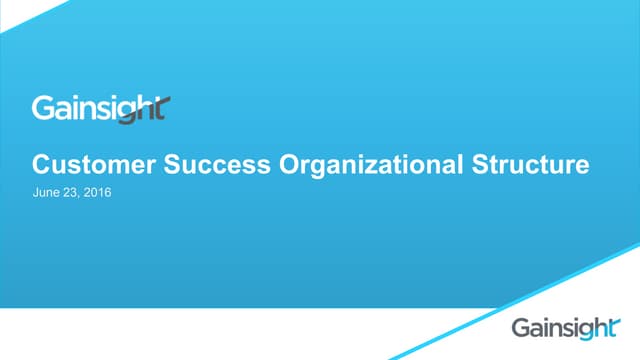 Inside Gainsight’s New Post-Sales Structure: Reorganizing the Team to Drive C...