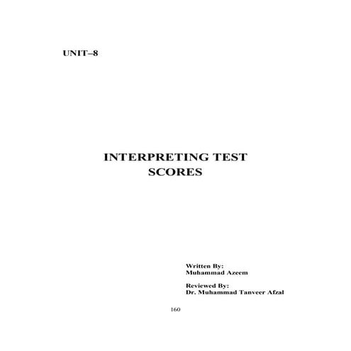 INTERPRETING TEST SCORES    ............................