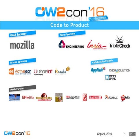 OW2 in the Open Source Value Chain, WOW2con'16, Paris. 