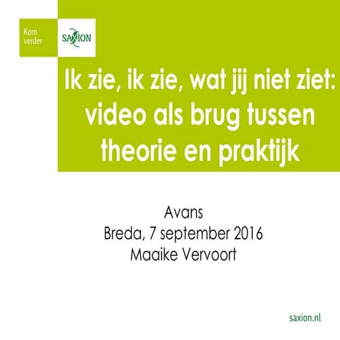 Video als brug tussen theorie en praktijk