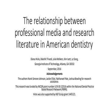 Hicks - Relationship between professional media and research liteature in ame...