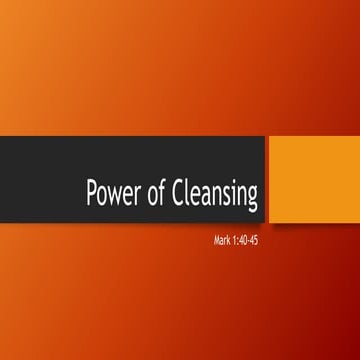 Power of cleansing - Gospel of Mark 1 - Adam Birr