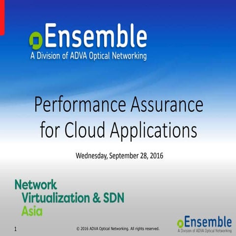 Performance Assurance for Cloud Applications
