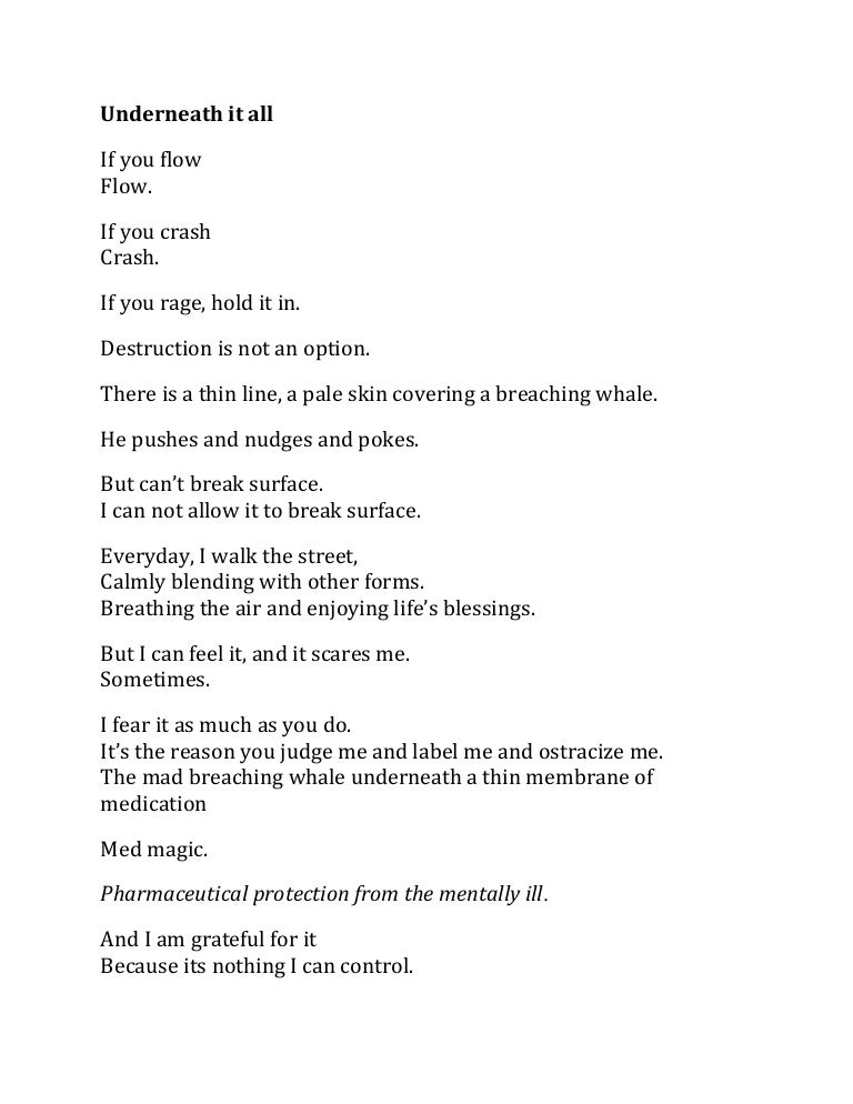 Underneath it all poem