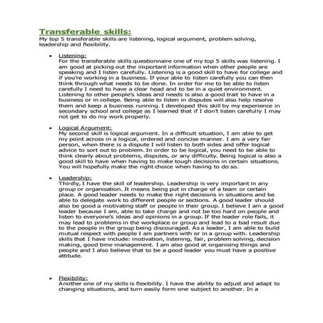 transferable skills