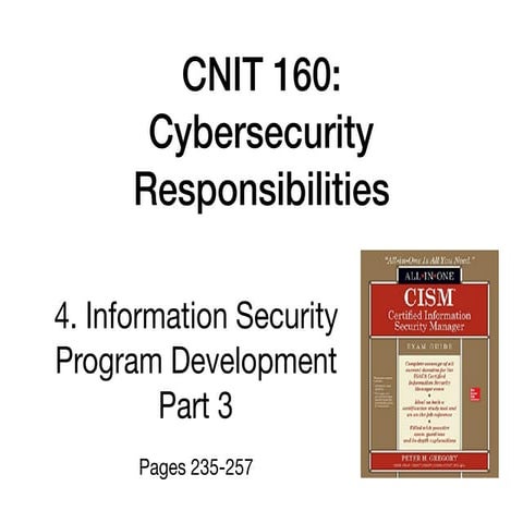 CNIT 160 Ch 4c: Security Program Development (Part 3)