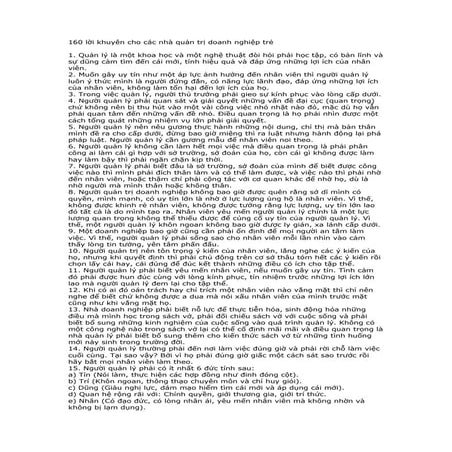 160 lời khuyên cho các nhà quản trị doanh nghiệp trẻ