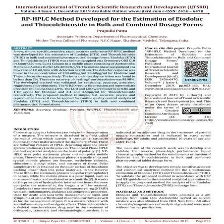 RP-HPLC Method Developed for the Estimation of Etodolac and Thiocolchicoside ...