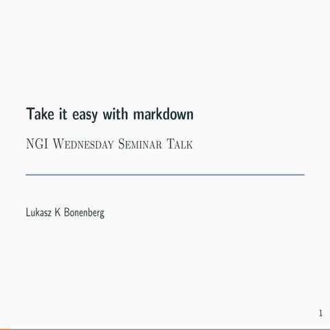Take it easy with markdown