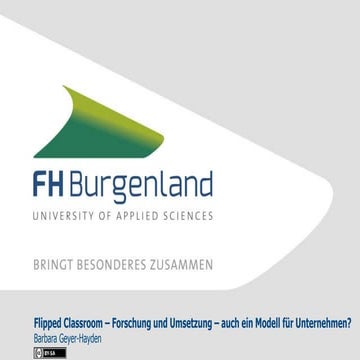 Flipped Classroom – Forschung und Umsetzung – auch ein Modell für Unternehmen?