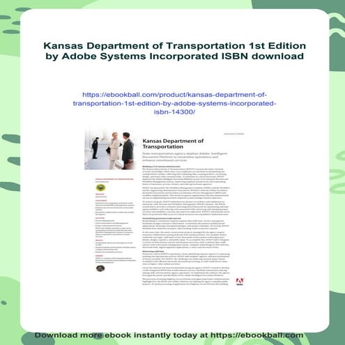 Kansas Department of Transportation 1st Edition by Adobe Systems ...