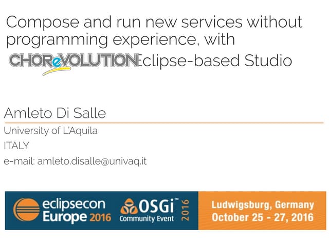 CHOReVOLUTION Studio Demo at EclipseCon Europe 2016