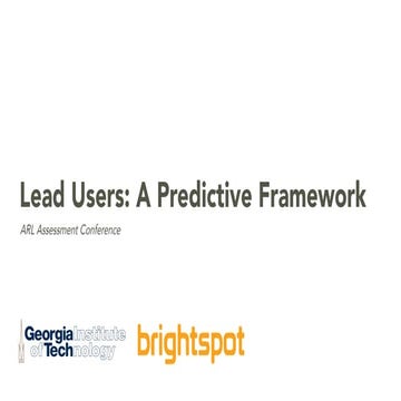 Library Assessment Conference: Lead Users