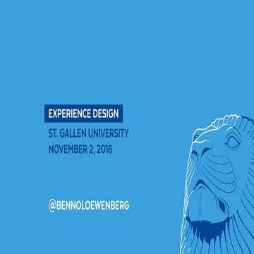 Experience Design (english) #HSGStGallen