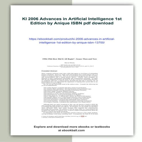 KI 2006 Advances in Artificial Intelligence 1st Edition by Anique ISBN ...