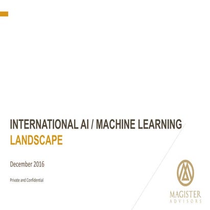 International AI and ML Landscape