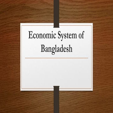 Economic System of Bangladesh