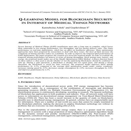 Q-Learning Model for Blockchain Security in Internet of Medical Things Networks