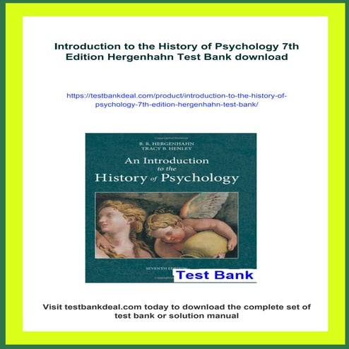 Introduction to the History of Psychology 7th Edition Hergenhahn Test Bank