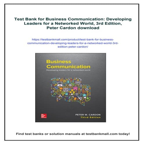 Test Bank for Business Communication: Developing Leaders for a