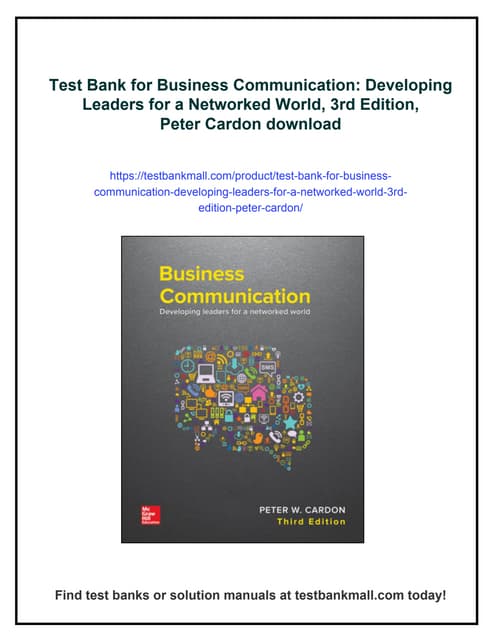 Test Bank for Business Communication: Developing Leaders for a
