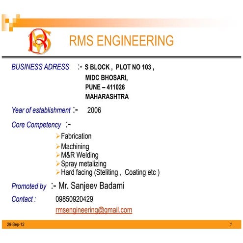 RMS Engineering INTRO FINAL | PPT