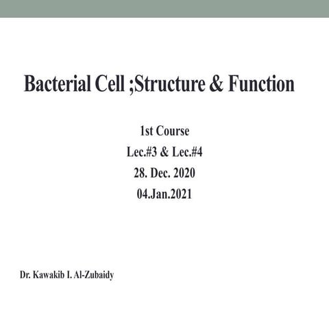 Bacterial Cell Wall Structure and Function