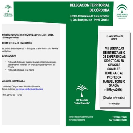 VIII Jornadas de intercambio de experiencias en CC.SS.