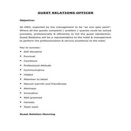 16150187 Guest Relation Officer