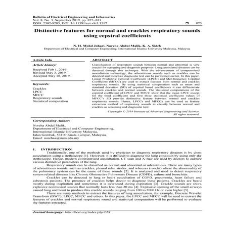DETECTION OF CRACKLES AND WHEEZES IN LUNG SOUND USING TRANSFER LEARNING ...