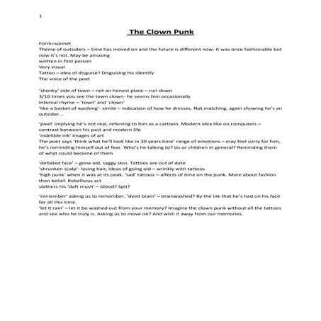 Character and Voice Poems Analysis