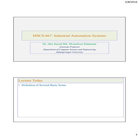 Industrial Automation System  introduction