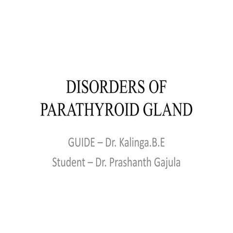 Disorders of Parathyroid Gland