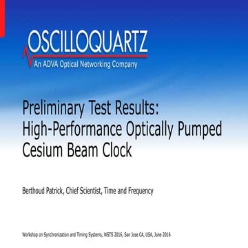 Preliminary Test Results: High Performance Optically Pumped Cesium Beam Clock