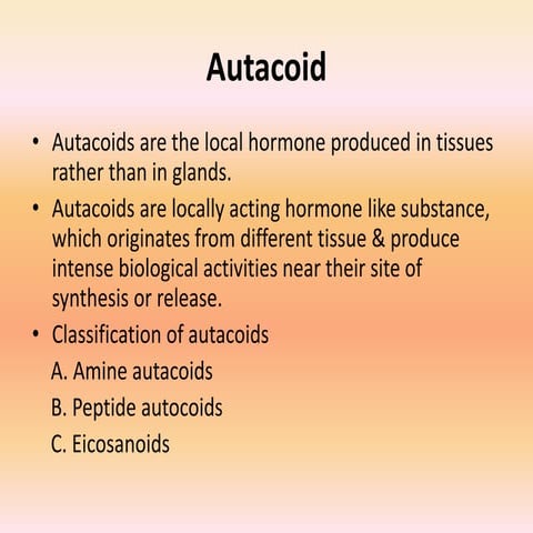 Autacoids Pharmacology