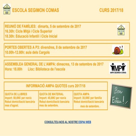 ESCOLA SEGIMON COMAS: info 28.07.2017