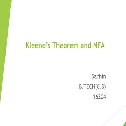 kleenes theorem and NFA ppt
