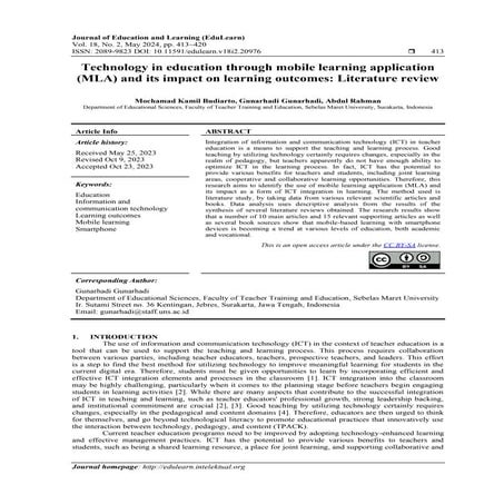 Technology in education through mobile learning application (MLA) and its imp...