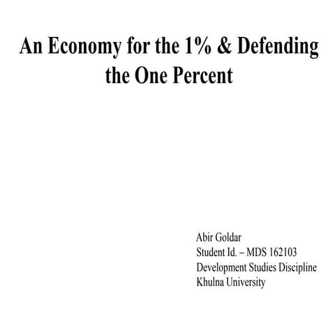 An Economy for 1%