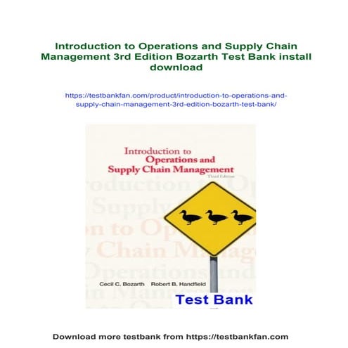 Introduction to Operations and Supply Chain Management 3rd Edition ...