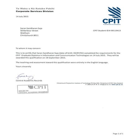 Recommendation Letter | PDF