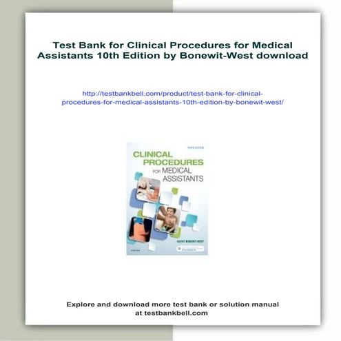 Test Bank for Clinical Procedures for Medical Assistants 10th Edition ...