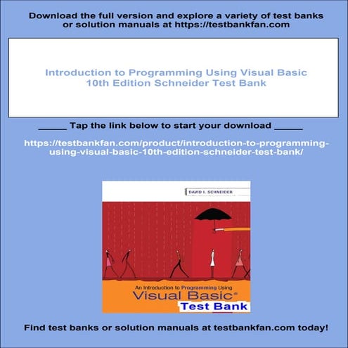 Introduction to Programming Using Visual Basic 10th Edition Schneider ...