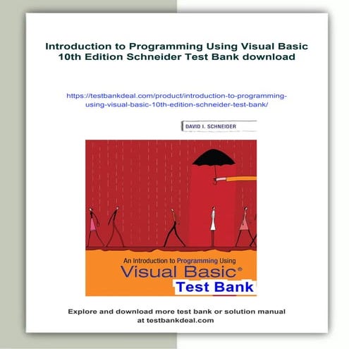 Introduction to Programming Using Visual Basic 10th Edition Schneider ...