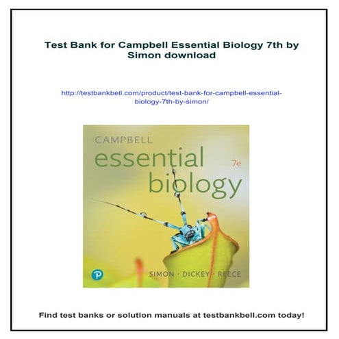 Test Bank for Campbell Essential Biology 7th by Simon